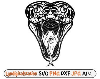 Viper Svg | Snake Head Clipart | Snake Reptile Cut File | Venom Stencil | Wild Animal T-shirt Design | Venomous Snake Dxf | Zoo Animal PNG