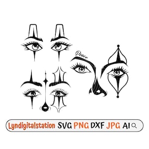 Chicano Girl Eye Svg | Eyetattoos Clipart | Chicano Art Cut File | Payasa Stencil | Chicano style T-shirt Design | Female Clown Dxf | Png