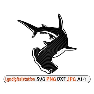 Hammerhead Shark Svg | Shark Clipart | Ocean Predator Cut File | Marine Life Stencil | Marine Killer T-shirt Design| Sea Creature Dxf | Png