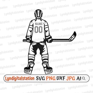 Hockey Girl Player Svg | Ice Hockey Clipart | Personalized Name Cut File | Goaltender Stencil | Sport shirt Design | Outdoor Game Dxf | Png