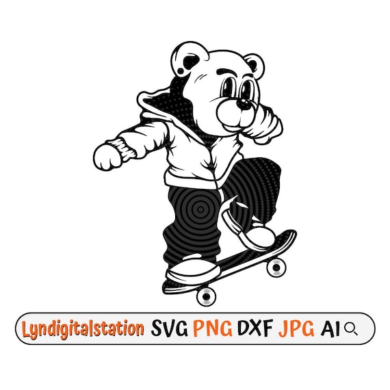 Skater Bear Tee Skating Skateboard Tshirt Skater Bear Tee Skating Skateboard Tshirt