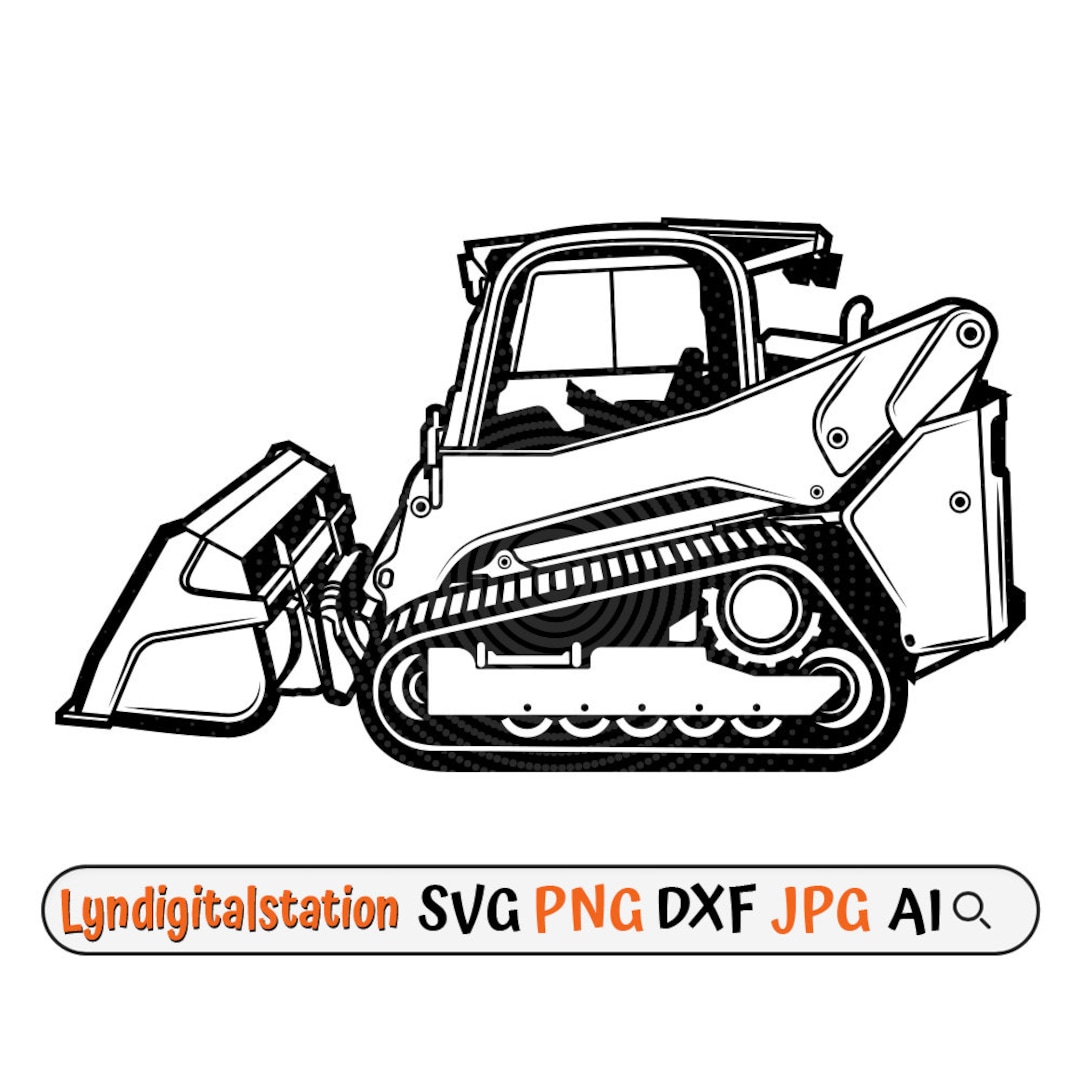 Track Skid Steer Svg Construction Vehicle Clipart Heavy Equipment Cut
