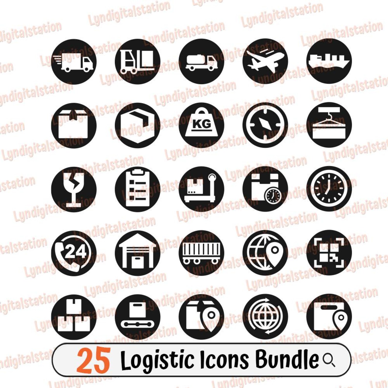 25 Logistics Icon Bundles Svg | Delivery Clipart | Cargo Cut File ...
