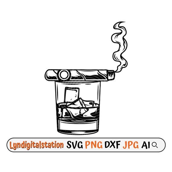 Sigaro e whisky Svg / Clipart bicchiere di whisky / File di taglio sigaro /  Stencil bevanda alcolica / Whisky Tshirt Design / Sigaro fumante Dxf / Fumo  Png - Etsy Italia, image size:570x570