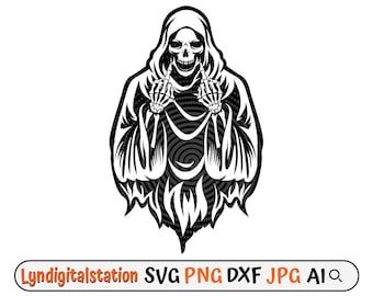Death SVG, Grim Reaper SVG, Death PNG, Skull With Sickle Clipart, Death ...
