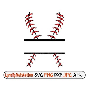 Baseball Stiche SVG | Baseball Clipart | Softball Datei | Ball Stitch Schablone | Baseball Team T-Shirt Design | Baseball Schnürsenkel Dxf | Png