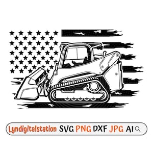 US Track Skid Steer Svg | Construction Vehicle Clipart | Heavy Equipment Cut File | Skid Steer Stencil | US Loader Tshirt Design | Dxf | Png