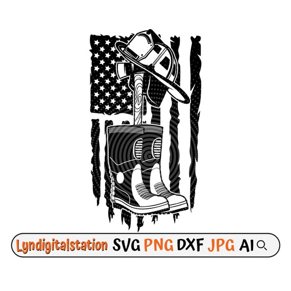 Firefighter Boots USA Svg USA Fire Gear Clipart fire Etsy