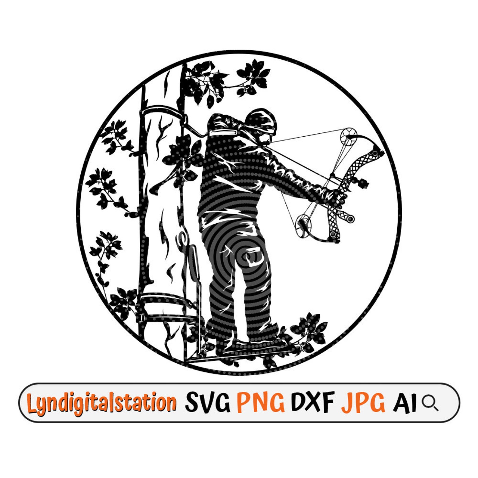 Bow Hunter Svg Outdoor Hunting Clipart Outdoor Scene Cut File Hunting ...