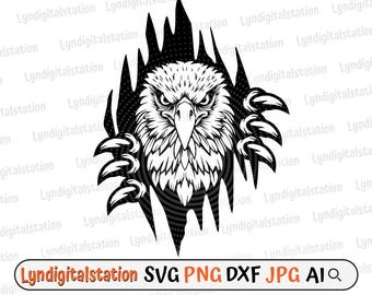 Garra de Águia Svg | Clipart de Garra de Águia com Arranhão | Arquivo de Corte de Arranhão de Águia | Estêncil de Rosto de Águia | Design de Camiseta com Arranhão de Garra | Águia Dxf | PNG