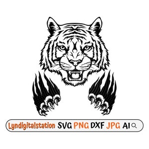 Tiger Angry Scratch Svg | Angry Tiger Claw Clipart | Fierce Tigress Cut File | Beast Scrath Stencil | Zoo Animal T-shirt Design | Dxf | Png