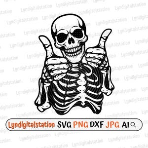 Skeleton genehmigte svg | Menschliches Skelett Clipart | Schädel-Schnitt-Datei | Genehmigt Schablone | Lächelndes Skelett Shirt Design | Handzeichen Dxf | Png
