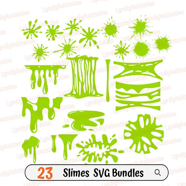 23 paquets de slimes SVG | Slimes Clipart | Fichier de coupe de substance douce et glissante | Pochoir de boues | Conception de T-shirt champignon | Slush Dxf | png