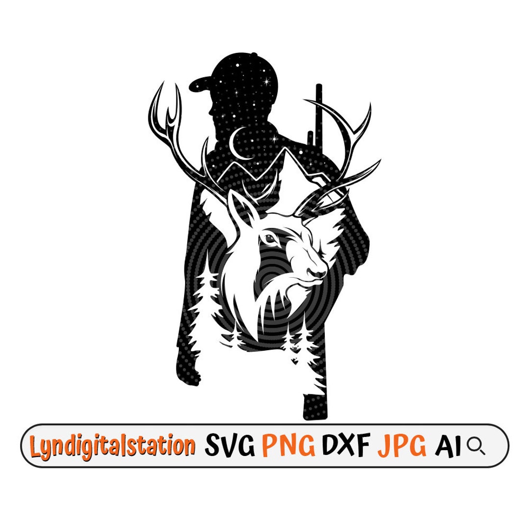Deer Hunter Svg | Hunter Clipart | Deer Hunting Cut File| Animal Hunter ...
