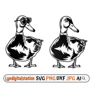 Cool Mallard Duck Svg | Flying Duck Clipart | Domestic Animal Cut File | Duck Hunting Stencil | Farm Animal T-shirt Design | Dxf | Png