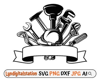 Plumber Tools Svg | Plumbing Clipart | Plumber Gift Idea Cut File | Plumbing Equipment Stencil | Plumbing Services Tshirt Design | Dxf | Png