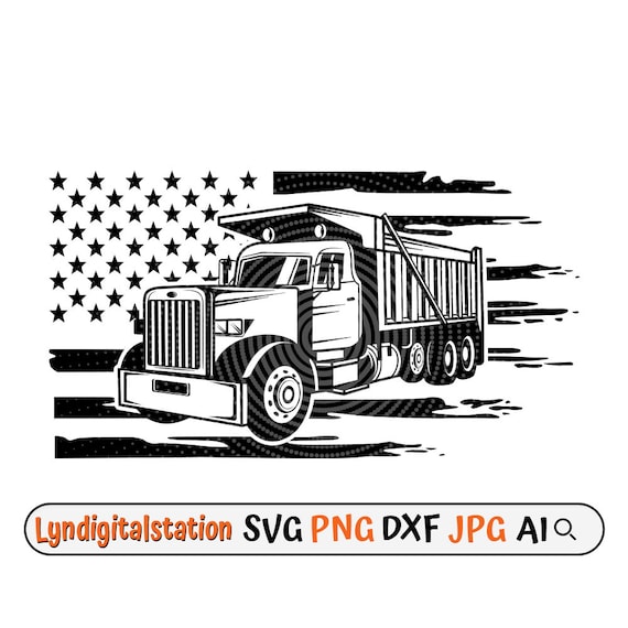 Us Trucking - Us Flag With Truck T-Shirt Us Trucking - Us Flag With Truck T-Shirt