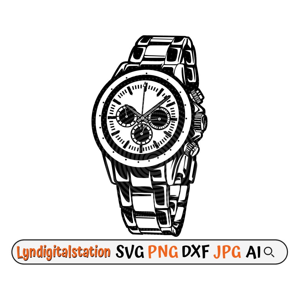 Watch Svg Wrist Watch Clipart Clock Cut File Time Stencil