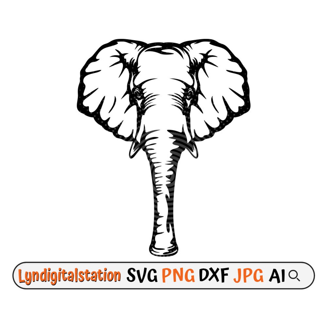 Elefant SVG Elefantenrüssel Clipart Wildlife Creatur Cut File Safari