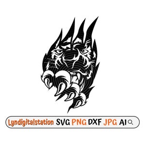 Panther Scratch Theme Svg | Panther Scratch Clipart | Wildlife Cut File | Leopard Scratch Stencil | Claw Scratch T-shirt Design| Dxf | Png
