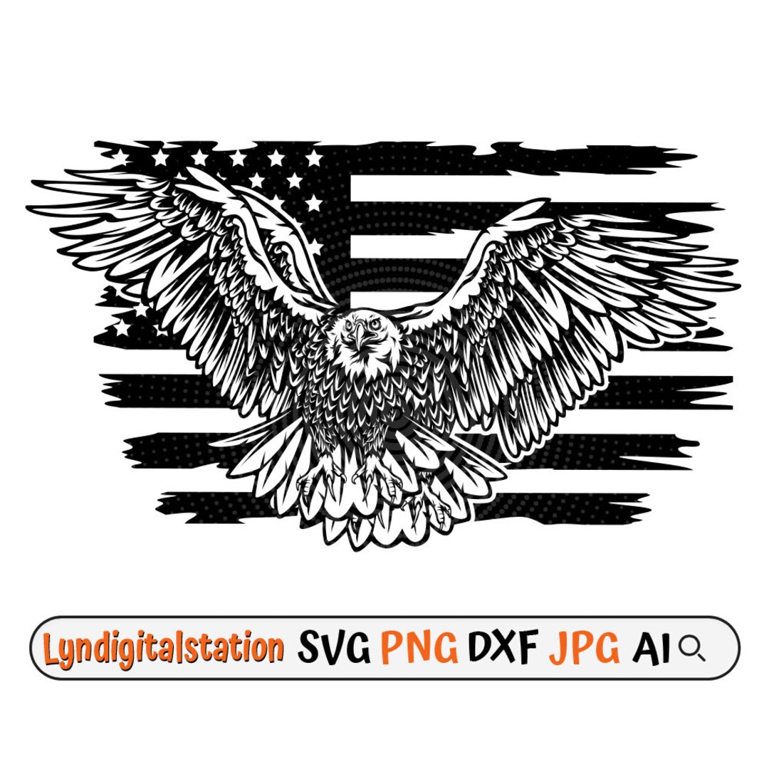 US Bald Eagle Svg | Flying Bald Eagle Clipart | American Bald Eagle Cut ...