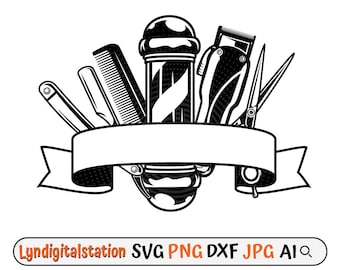 Barber Tools Svg | Hair Stylist Clipart | Salon Cut File | Hair Salon Stencil | Barbershop T-shirt Design | Hair Grooming Dxf | Parlor Png