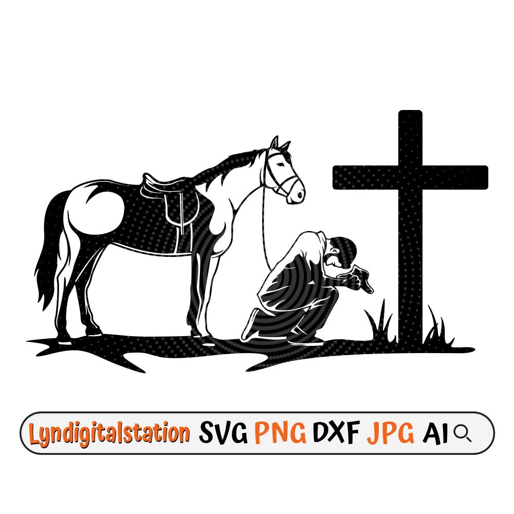 Kneeling Cowboy in the Cross Svg Praying Cowboy Clipart - Etsy Australia