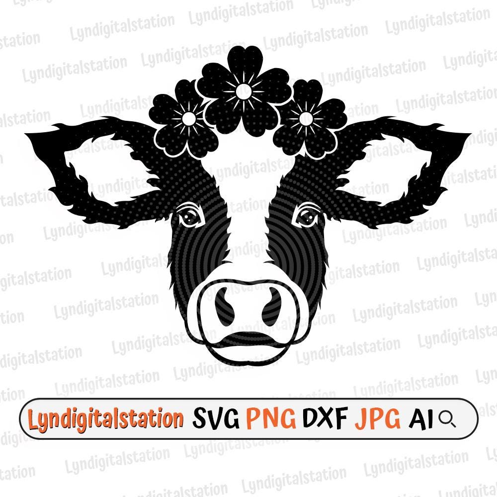 Floral Baby Farm Cow Svg | Cute Cow Clipart | Farm Animal Cut File ...
