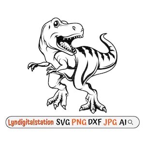 T-Rex Svg | Tyrannosaurus Rex Clipart | Dino Cut File | Carnivorous Stencil l Tyrant Lizards T-shirt Design | Pre-Historic  Animal Dxf | Png