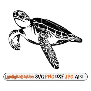 Sea Turtle Svg | Turtle Clipart | Ocean Animal Cut File | Tropical Animal Stencil | Cute Turtle T-shirt Design | Reptile Dxf | Tortoise PNG
