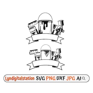 Paint Tools Svg | Painters Tools Clipart | Paint Cut File | Paint Brush Stencil | Painter Dad Gift Idea T-shirt Design | Painting Dxf | Png