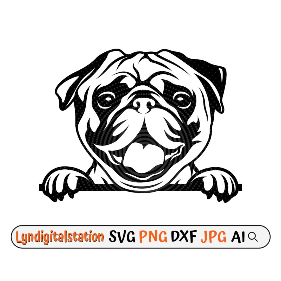 Pug Dog Svg | Flat-faced Dogs Clipart | Oldest Chinese Dog Breeds