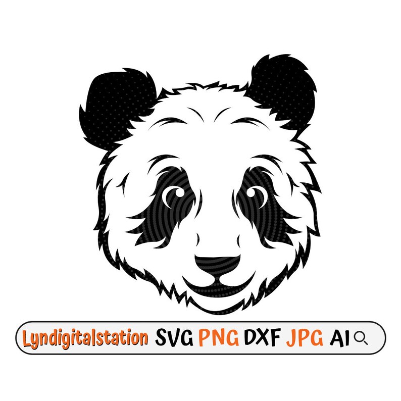 Panda Face Svg Panda Bear Clipart Panda Head Cut File Bear Face Stencil ...