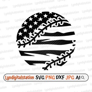US Baseball Flag Svg | Stitched Ball Clipart | American Baseball Cut File | Baseball Team Stencil | Baseball Game T-shirt Design | Dxf | Png
