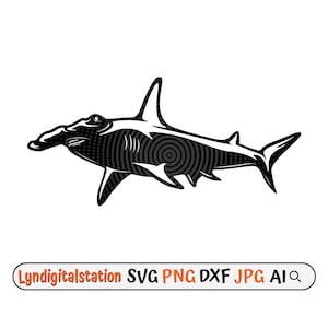 Hammerhead Shark Svg | Shark Clipart | Marine Killer Cut File | Ocean Predator Stencil | Marine Life T-shirt Design| Sea Creature Dxf | Png