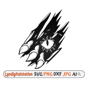 T-rex Scratch Claw Svg | Scratch Clipart | Wild Scratch Cut File | T-rex Claw Stencil | Claw Mark T-shirt Design | Dino Dxf | Sharp Eye PNG