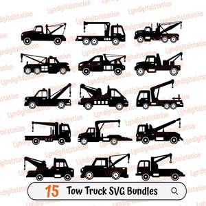 Sleepwagenbundels Svg | Sleepservice clipart | Trucker gesneden bestand | T-shirtontwerp van de eigenaar van het slepen | Vrachtwagenchauffeur stencil | Sleepploeg Dxf | PNG