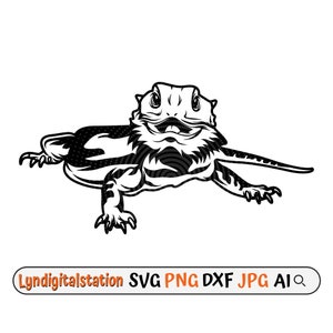 Bearded Dragon Svg | Small Reptile Clipart | Lizard Cut File |  Wild Animal Stencil |  Bearded Lizard Tshirt Design |  Dragon Life Dxf | Png