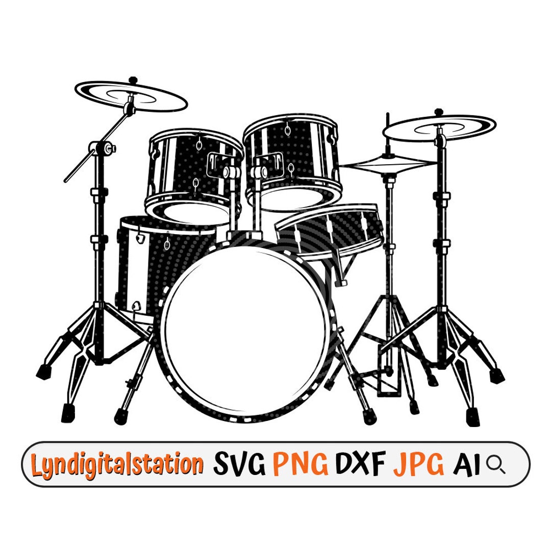 Drum Set Svg Drum Clipart Percussion Instrument Cut File Drumming