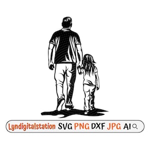 Vater & Tochter SVG | Dad Life Clipart | Wie Vater wie Tochter geschnitten Datei | Daddy&#39;s Girl Schablone | Vatertagsshirt Motiv | Dxf | Png