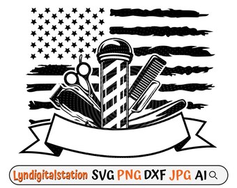 US Barber Tools Svg | Hair Salon Clipart | Hair Grooming Cut File |  Hair Salon Stencil | Hair Stylist Tshirt Design | Barbershop  Dxf | Png