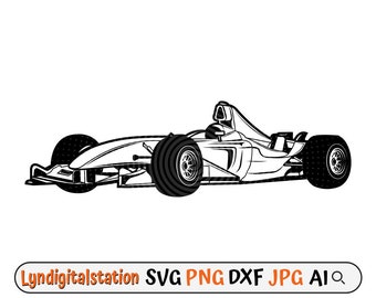 Formula Car Svg | Racecar Clipart | Sports Car Racing Cut File | Car Lover Stencil | Race Driver T-shirt Design | Open Wheel Racer Dxf | Png