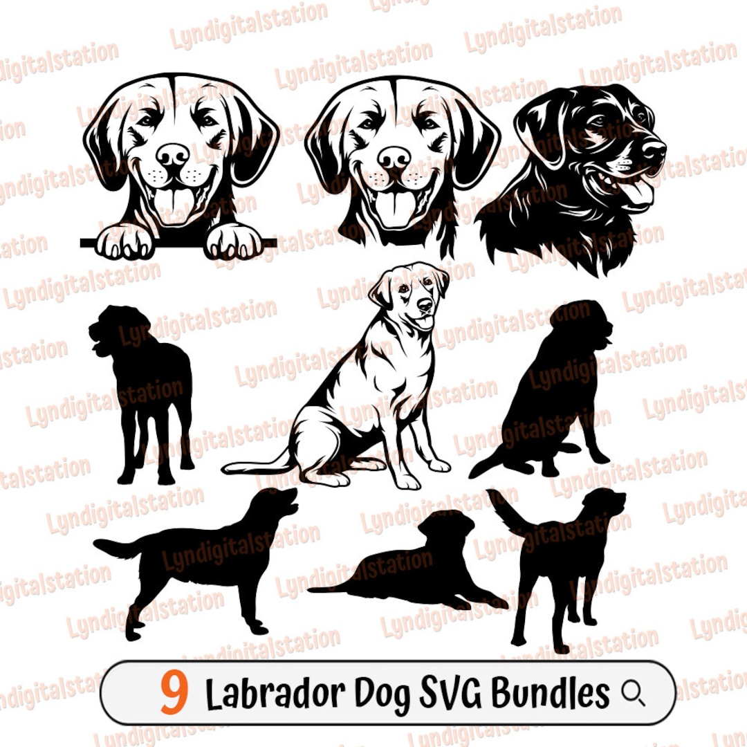 Labrador Dog Bundles Svg | Peeking Animal Clipart | Dog Breed Cut File ...