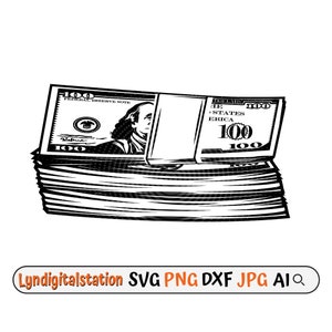100 Dollar Piece Svg | Dollar Clipart | Bundled Money Cut File | One Hundred Dollar Bill Stencil | Money Lover Tshirt Design | USD Dxf | Png