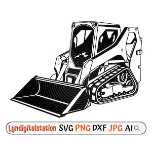 Track Skid Steer Svg | Compact Loaders Clipart | Construction Vehicle Cut File | Heavy Equipment Stencil | Loader T-shirt Design | Dxf | Png