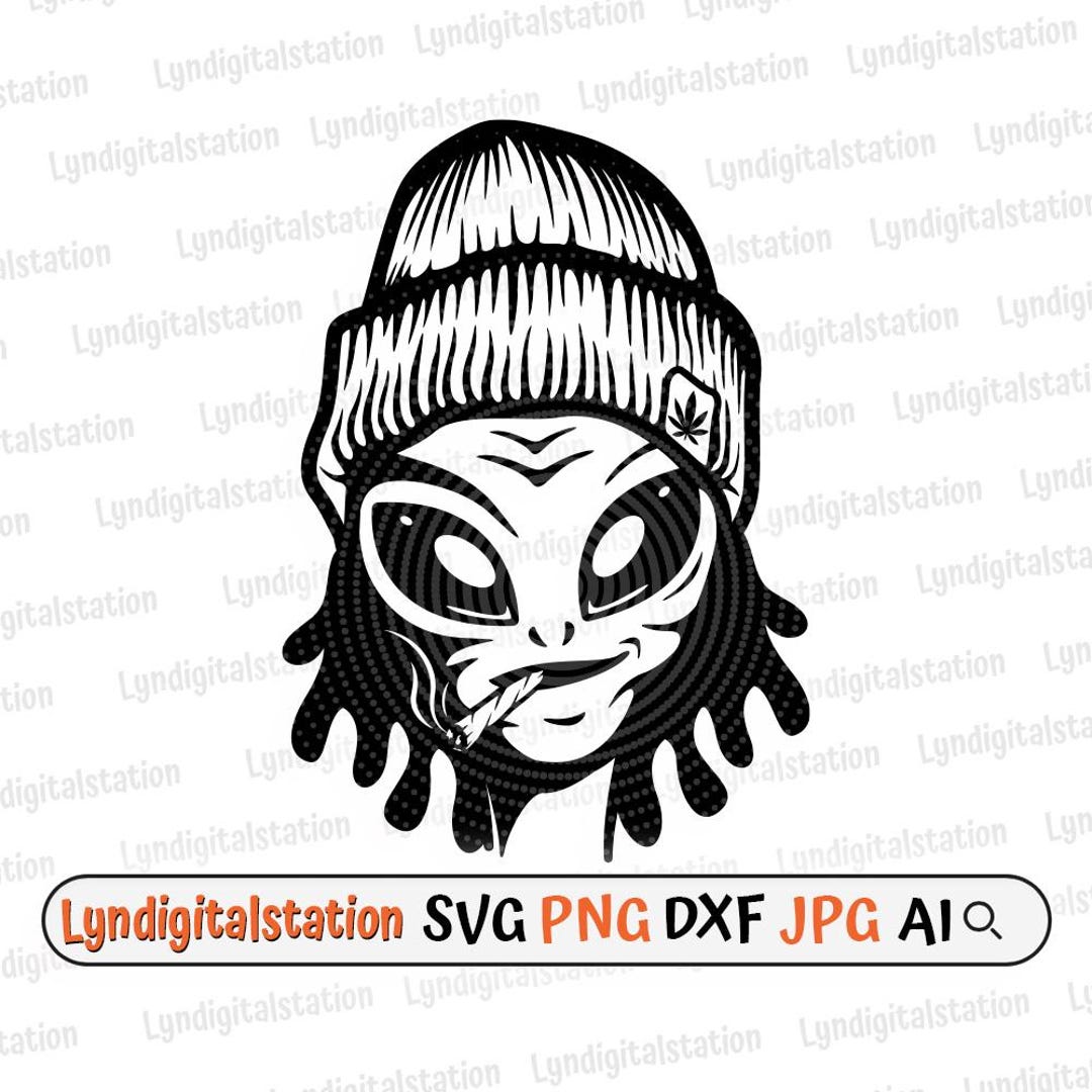 Alien Smoking Svg | Alien Clipart | Smoking Joint Cut File ...