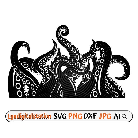 Tentacles Svg Sea Creature Clipart Octopus Tentacles Cut File Octopus Stencil  Marine Life T-shirt Design Sea Life Dxf Kraken Png -  Canada