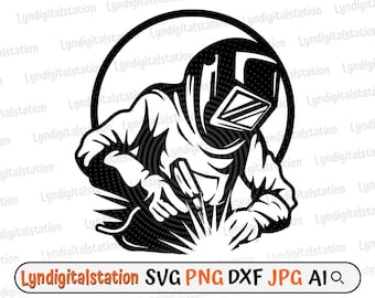 Welder Svg | Welding Clipart | Iron Repairman Cut File | Welder Dad Gift Idea Shirt Design | Skilled Work Stencil | Torch Rod Dxf | Png