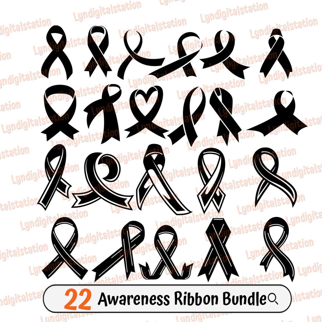 22 Awareness Ribbon Bundles Svg | Cancer Clipart | Ribbon Cut File ...