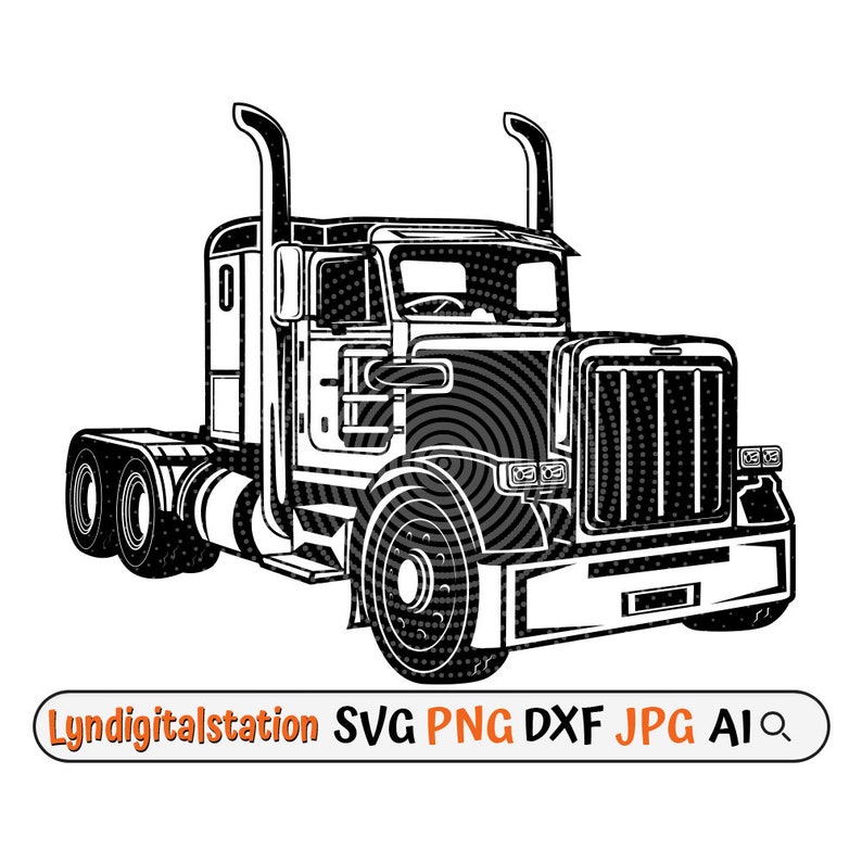 Semi Truck Svg Semi Truck Clipart Truck Driver Cut File 18 Wheeler Stencil Big Trucks T-shirt ...